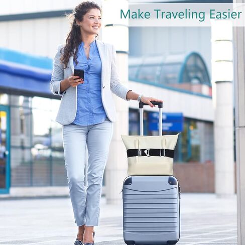 2-in-1 Luggage Straps Travel Belt for Luggage Over Handle for Carry On Bag, Adjustable Elastic Luggage Straps for Suitcases Add a Bag, 2 Silicone Luggage Tags, Hands-Free for Trip & Airport in Saudi Arabia