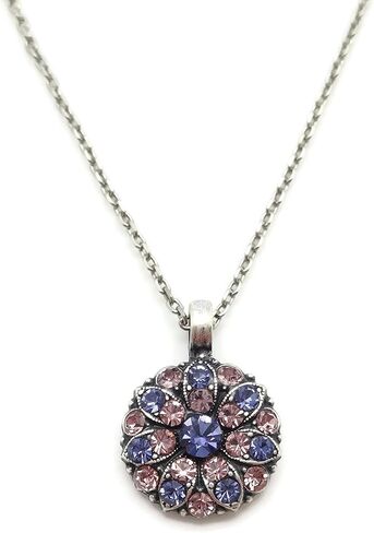 Mariana Silvertone Guardian Angel Necklace in Purple Crystal Mix 539212 in Saudi Arabia