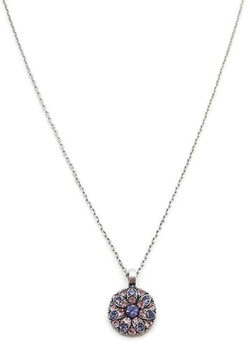 Mariana Silvertone Guardian Angel Necklace in Purple Crystal Mix 539212 in Saudi Arabia