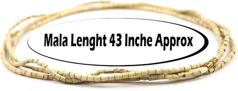 IS4A Tulsi Neck Beads 3X Long Mala (Necklace) Krishna Holy Basil Wood 2 mm Beads for Body & Soul of All Impure Karma & Thoughts in Kuwait