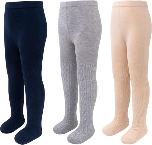 techcity Girls Tights Toddler Seamless Leggings Pantyhose Cotton Cable Knit Pants Stockings for Girls 2-14 Years in Saudi Arabia