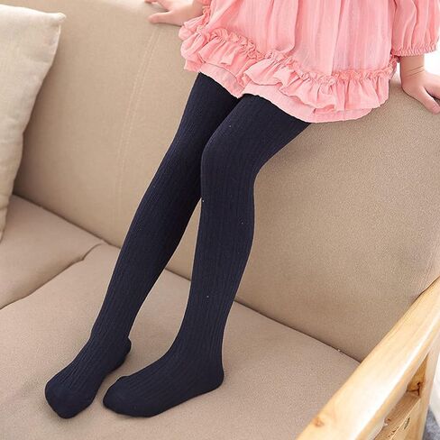 techcity Girls Tights Toddler Seamless Leggings Pantyhose Cotton Cable Knit Pants Stockings for Girls 2-14 Years in Saudi Arabia