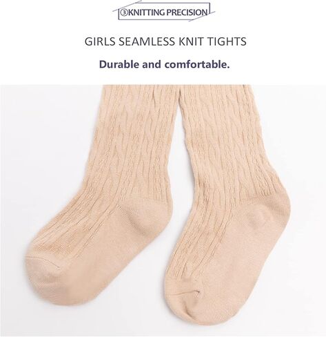 techcity Girls Tights Toddler Seamless Leggings Pantyhose Cotton Cable Knit Pants Stockings for Girls 2-14 Years in Saudi Arabia