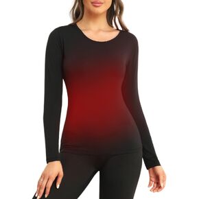 ملابس داخلية حرارية من MARZXIN للنساء بطبقة أساسية مع قميص مبطن بالصوف خفيف الوزن وأكمام طويلة للطقس البارد in Kuwait