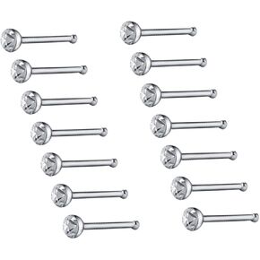 سينوغ طقم حلقات انف من الستيل الجراحي (40 قطعة، 1.7 ملم، فضي/ابيض) in Kuwait