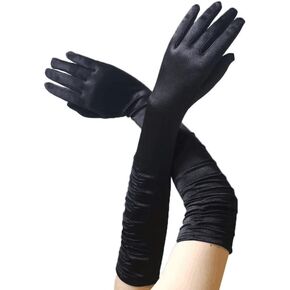 Cuboive Long Opera Party Gloves 20s Satin Gloves Adult Size Evening Gloves Elbow Length 21.5" in Saudi Arabia