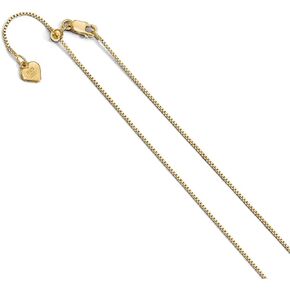 Sonia Jewels 925 Sterling Silver .85mm Gold-plated Adjustable Box Chain Necklace - with Secure Lobster Lock Clasp 30" in Saudi Arabia