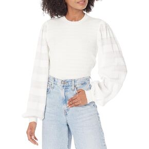 Club Monaco Women's Woven Sleeve Crew in Kuwait