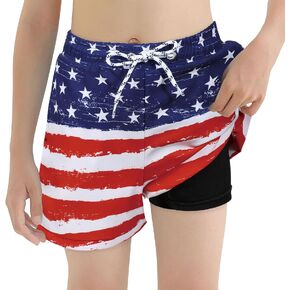 Zando Boys Swim Trunks with Boxer Brief Liner Toddler Swim Board Shorts Compression Swimming Trunks Quick Dry UPF 50+