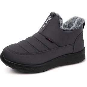 Women Winter Snow Boots: Slip on Fur Warm Insulated Ankle Boot | Waterproof Fur Lined Short Comfort Walking Non Slip Womens Booties - Outdoor Cold Weather Work Shoes for Stay Warm All Day in Kuwait