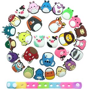 Squishnallows Shoe Charms for Girls, 28pcs Cute Shoe Charms for Clog Sandals Decorations And 1 Bracelet in Saudi Arabia