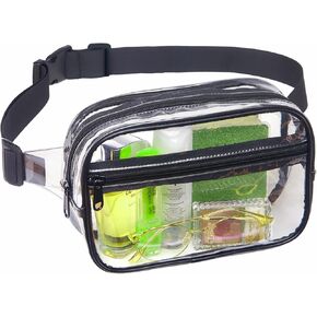 Clear Fanny Pack for Women Men,Transparent Waist Pack Stadium Approved Clear Bag for Adjustable Belt Bag,Fashion Bum Bag Great for Travel, Running, Beach, Concerts and Events in Kuwait
