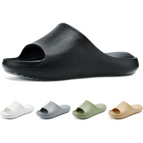 ANLUKE Pillow Slippers for Women and Men Comfortable Cloud Slides for Indoor and Outdoor Home Cushioned Thick Sole Soft Rebound