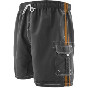 Falcon Bay Big Men's Striped Cargo Swim Trunks