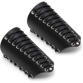 Manfnee Leather Gauntlet Wristband Wrist Armor Leather Arm Guardsr Arm Armor Adjustable