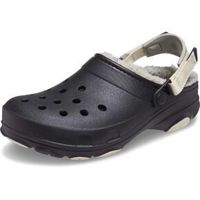 Crocs Unisex-Adult All Terrain Lined Clogs with Adjustable Heel Strap Black Men's 13, Women's 15 Medium