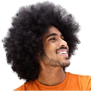 smilco قصيرة سوداء رقيق ديسكو الأفرو الهبي الباروكات، شعر مستعار أفرو مجعد للرجال، 70s 80s الأفرو الباروكات أنيمي الروك شعر مستعار زي تأثيري هالوين ارتداء اليومي شعر مستعار مقاومة للحرارة شعر مستعار اصطناعي in Kuwait