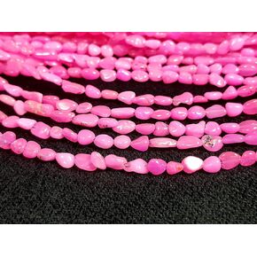 Pink Ethiopian Opal Smooth Tumble Shape Nugget Beads Galaxy fire Opal Beads | Genuine Gemstone Size 3x4-4x7 MM 16 Inch [NSKU-20] in Kuwait