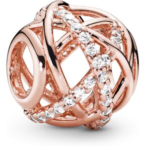 PANDORA Jewelry Sparkling and Polished Lines Cubic Zirconia Charm in Rose in Saudi Arabia