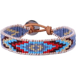 KELITCH New Miyuki Beaded Strand Bracelet New Leather Wrap Woven Braided Bracelets Womens Miyuki Bracelets in Saudi Arabia