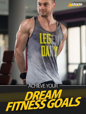 Actizio Men's Workout Shirt Sweat Activated Motivational Exercise Gym Moisture Wicking Fitness - Leg Day Legendary in Kuwait