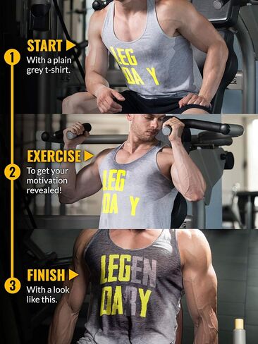 Actizio Men's Workout Shirt Sweat Activated Motivational Exercise Gym Moisture Wicking Fitness - Leg Day Legendary in Kuwait
