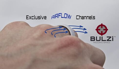 فرق زفاف BULZi، حلقة من السيليكون الفاخر مناسبة للتدليك مع تدفق الهواء، حلقات للرجال والنساء، راحة عمل مرنة قابلة للتنفس in Kuwait