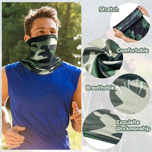Tarpop 40 Pcs Camouflage Neck Gaiters for Men Wrap Headwear Bandana Cooling Face Cover Sun Protection Gaiter Mask Face Scarf Balaclava Bandana Scarf for Adults Women Outdoor Sports in Saudi Arabia