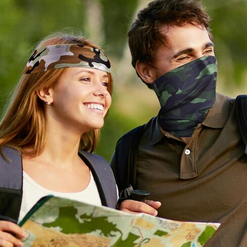 Tarpop 40 Pcs Camouflage Neck Gaiters for Men Wrap Headwear Bandana Cooling Face Cover Sun Protection Gaiter Mask Face Scarf Balaclava Bandana Scarf for Adults Women Outdoor Sports in Saudi Arabia