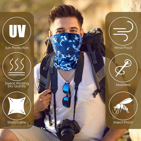 Tarpop 40 Pcs Camouflage Neck Gaiters for Men Wrap Headwear Bandana Cooling Face Cover Sun Protection Gaiter Mask Face Scarf Balaclava Bandana Scarf for Adults Women Outdoor Sports in Saudi Arabia