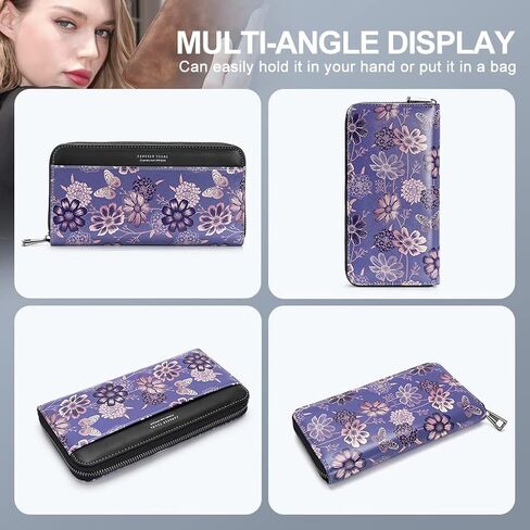 APHISON Women Wallets Large Capacity Clutch Purse For Women Ladies Wallet Clearance Credit Card Holder Womens RFID Wallet Moon Cute Cow Cat Elephant Fox Cell Phone Purse in Kuwait