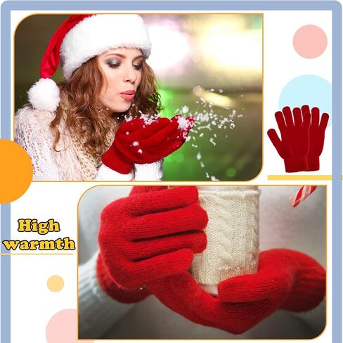 Haysandy 48 Pairs Winter Gloves Bulk Warm Winter Knit Gloves Soft Stretchy Gloves Pack for Unisex Adult Men Women Homeless Supplies Christmas Gift, 5 Colors in Saudi Arabia