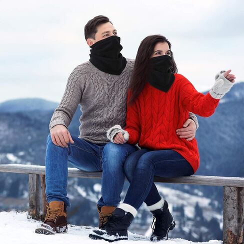 3 Pieces Fleece Neck Warmer Gaiter with Adjustable Strap Neck Warmer Face Covering Winter Neck Gaiter in Saudi Arabia