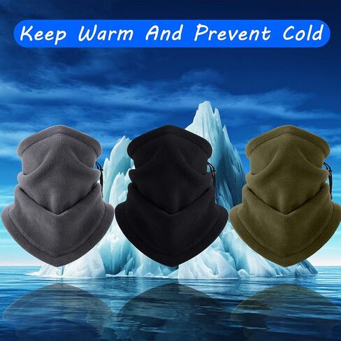 3 Pieces Fleece Neck Warmer Gaiter with Adjustable Strap Neck Warmer Face Covering Winter Neck Gaiter in Saudi Arabia