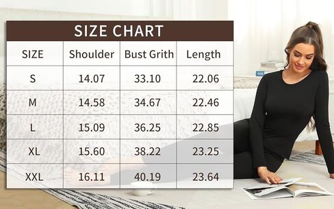 ملابس داخلية حرارية من MARZXIN للنساء بطبقة أساسية مع قميص مبطن بالصوف خفيف الوزن وأكمام طويلة للطقس البارد in Kuwait