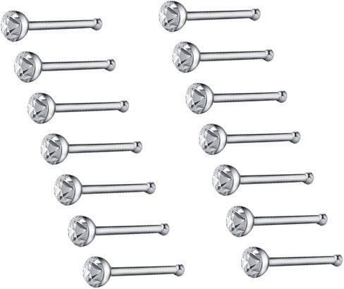 سينوغ طقم حلقات انف من الستيل الجراحي (40 قطعة، 1.7 ملم، فضي/ابيض) in Kuwait