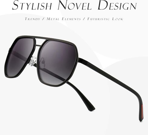 نظارات شمسية SUNGAIT Polygon Aviator للرجال نظارات شمسية مربعة عصرية مستقطبة وظلال طيار كلاسيكية للحماية من الأشعة فوق البنفسجية in Kuwait