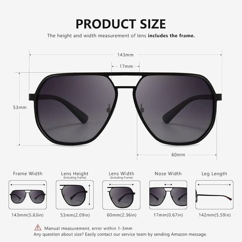 نظارات شمسية SUNGAIT Polygon Aviator للرجال نظارات شمسية مربعة عصرية مستقطبة وظلال طيار كلاسيكية للحماية من الأشعة فوق البنفسجية in Kuwait
