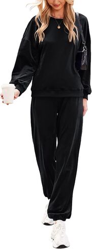 Beyove المرأة القطيفة Sweatsuits 2 قطعة رياضية مجموعات مع جيوب البلوز و Sweatpants أوقات الفراغ العداء ملابس S-XXL in Kuwait