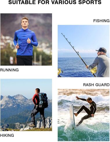 TBMPOY Men's UPF 50+ Long Sleeve Shirts 1/4 Zip Pocket Pullover Lightweight Quick Dry Rash Guard Hiking Fishing T-Shirt in Saudi Arabia
