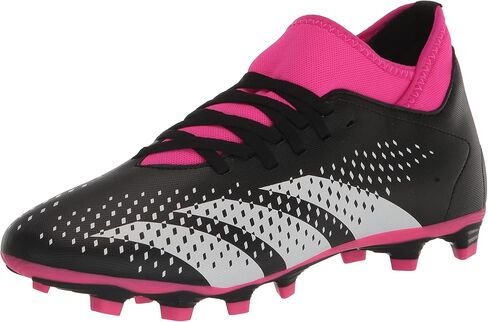 حذاء adidas Predator Accuracy.4 مرن بدون رباط أرضي أسود/أبيض/فريق وردي صادم للرجال 9.5، للنساء 10.5 متوسط in Saudi Arabia