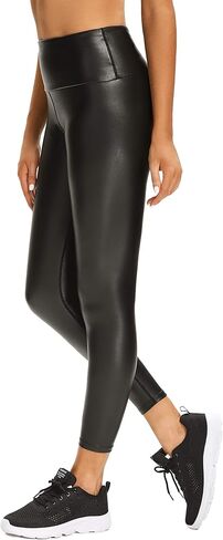 سروال نسائي من الجلد الصناعي من Foucome بنطال جلدي عالي الخصر قابل للتمدد في 4 اتجاهات in Kuwait