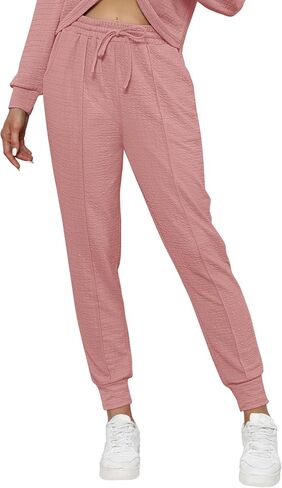 XIEERDUO Women's 2023 Fall 2 Piece Outfits Long Sleeve Crop Sweatsuit with Jogger Pants Lounge Sets with Pockets in Saudi Arabia