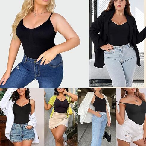 CHIC FILLES 2Pieces Bodysuits for Women Tummy Control Shapewear Seamless Sculpting thong Body Shaper Tank Top in Kuwait