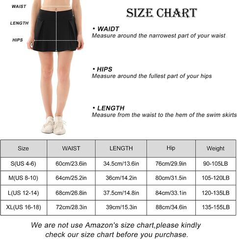 Women's High Waist Swim Skirt Tummy Control Ruched Bathing Suit Swimsuit Bikini Bottoms with Built-in Shorts in Saudi Arabia