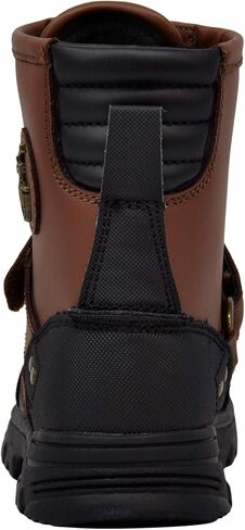 حذاء POLO RALPH LAUREN للجنسين للأطفال الأولاد Conquered Hi Boot، جلد بلون الشوكولاتة/الأسمر in Saudi Arabia