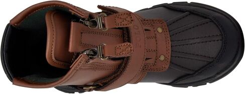 حذاء POLO RALPH LAUREN للجنسين للأطفال الأولاد Conquered Hi Boot، جلد بلون الشوكولاتة/الأسمر in Saudi Arabia