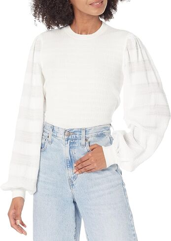 Club Monaco Women's Woven Sleeve Crew in Kuwait