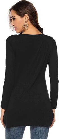 Florboom Womens Casual Tshirts Short/Long Sleeve Scoop Neck Long Fitted Tops Plain T Shirts in Kuwait