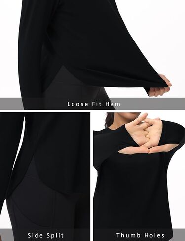 THE GYM PEOPLE Women's Long Sleeve Workout Shirts Lightweight Cotton Running Yoga Tops with Thumb Hole in Saudi Arabia